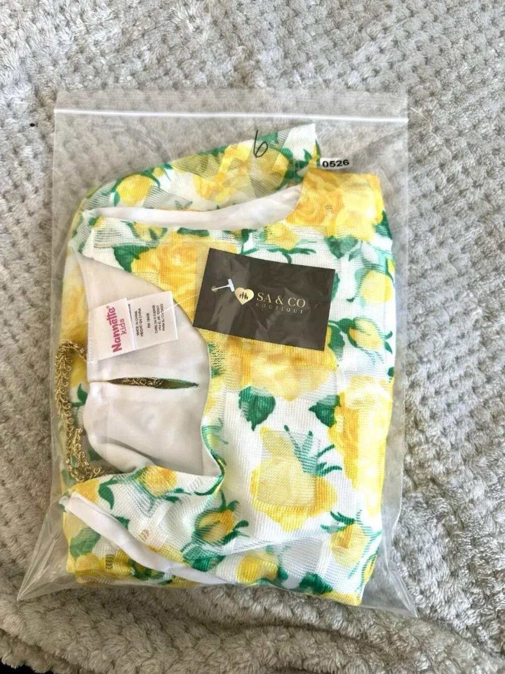 Girls Size 6 Yellow Floral High Low Dress Purse 2 Piece Set NWT 0526